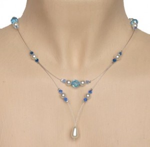 Collier Multi-Rangs Perles Bleues Et Blanches - Modèle C24 | Occasion
