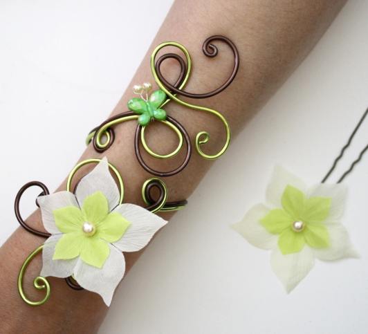 Bracelet personnalisé en chocolat et vert anis