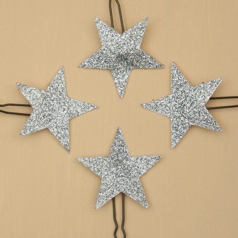 4 épingles à cheveux étoiles argent