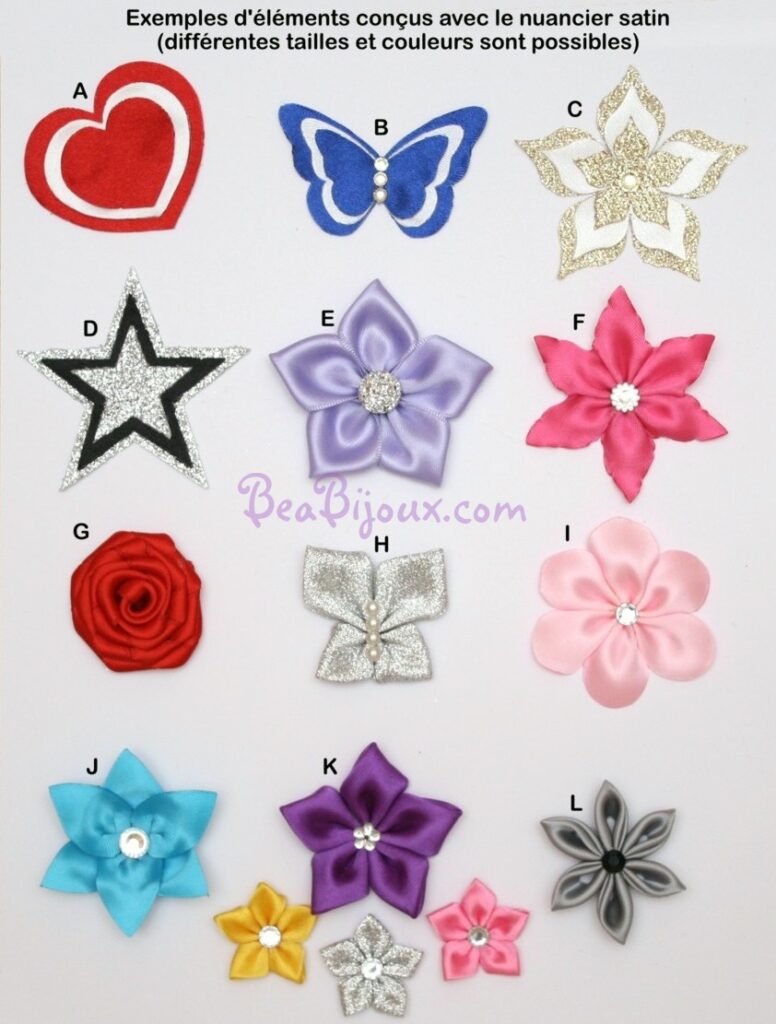 Éléments en satin papillon étoile cœur pour bijoux